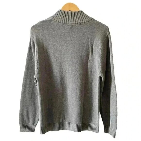IZOD Sweater 1/4 Zip Pullover 100% Cotton Grey Boys Size XL - Picture 2 of 14